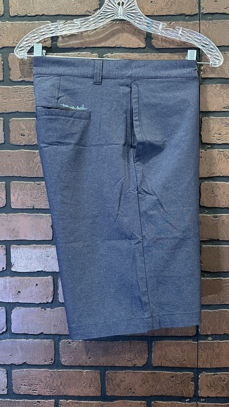 Travis Mathew Shorts Mens Size 38 Flat Front Golf Active Stretch Navy Blue
